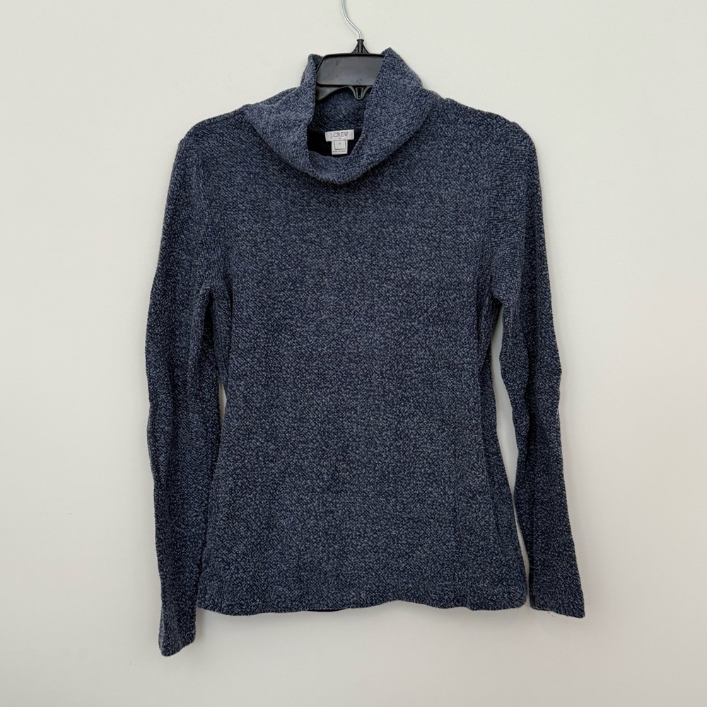 J. Crew Navy Blue Cowl Neck Sweatshirt-Type Athletic Lightweight Knit Pockets